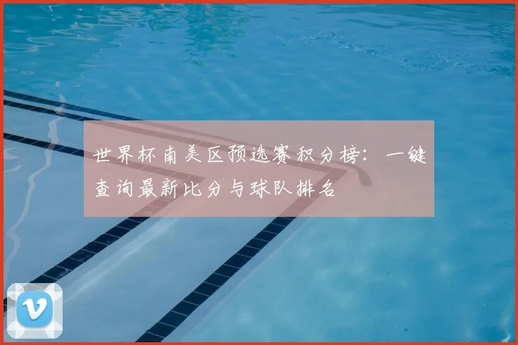 世界杯南美区预选赛积分榜:一键查询最新比分与球队排名